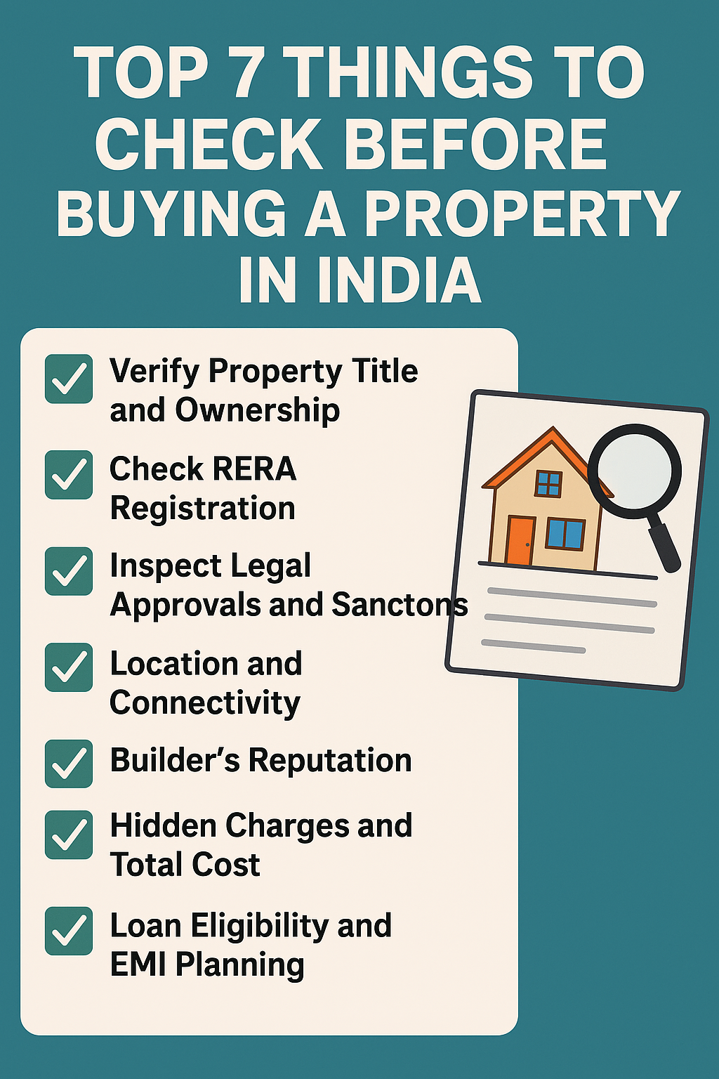 Top 7 Things to Check Before Buying a Property in India (2025 Guide)